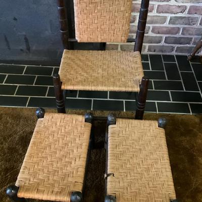 Child’s Wooden Chair w/ 2 Foot Stools