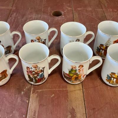 8 Vintage Norman Rockwell Mugs