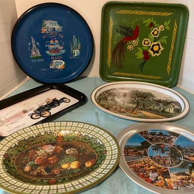 Vintage Tole Painted & Other Trays