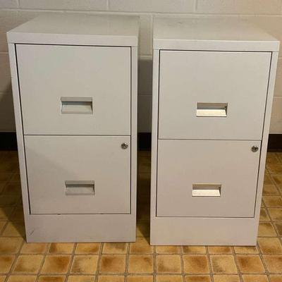 Two Metal Filing Cabinets 