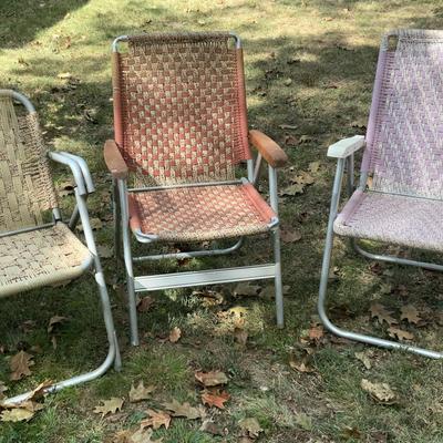 3 Hand Woven Lawn Chairs