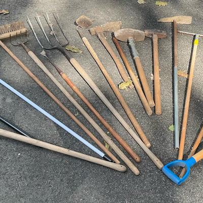 Lawn Tools W/ Metal Rake
