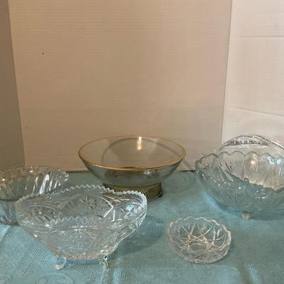 Crystal Bowls & Home Interiors Bowl w/ Handle