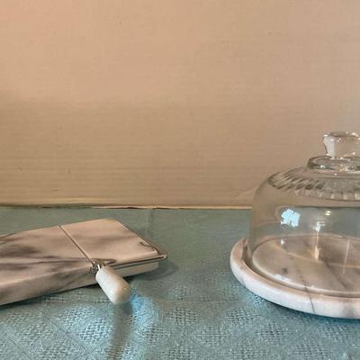 Marble Cheese Slicer & Plate