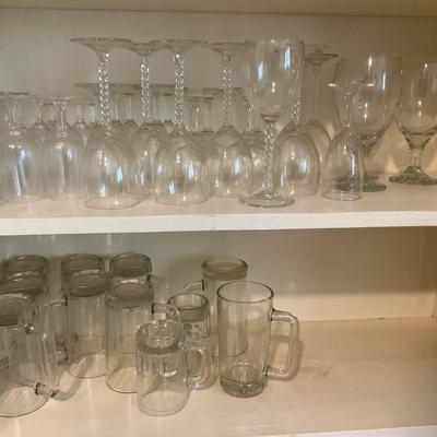 Assorted Wine, Beer And Whiskey Glasses