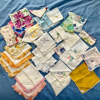 Vintage Lace, Crochet & Embroidered Ladies Handkerchiefs 