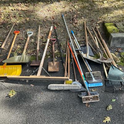 Lawn Tools W/ Push Broom