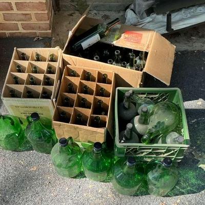 Green Wine Bottles