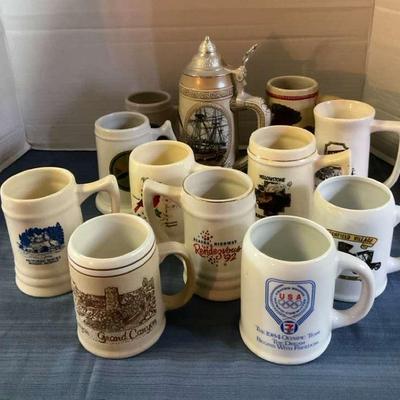 Budweiser, Schlitz, Pfaltzgraff And Assorted Steins