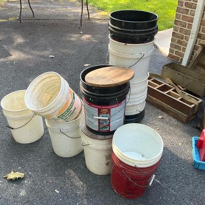 Assorted Plastic Buckets