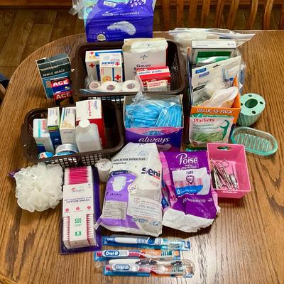 Assorted Bathroom, Hygiene, First Aid & Grooming Items   