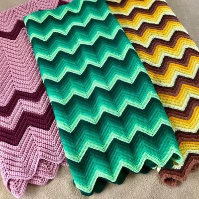 Three Knitted Afghans