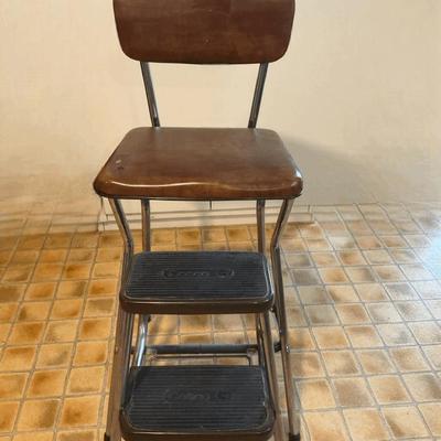 Vintage Kitchen Step Stool & Seat