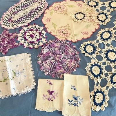 Vintage Crochet, Embroidered Doilies & Linens