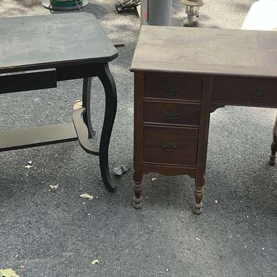 Vintage Kneehole Desk & Library Table