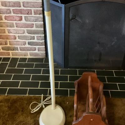 Wooden Magazine Rack & Floor Lamp