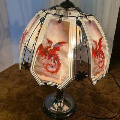 Glass Dragon Shade 3-Touch Lamp