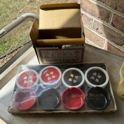 Bacon & Egg Set, Queen Of Hearts Coaster Ashtray Set 