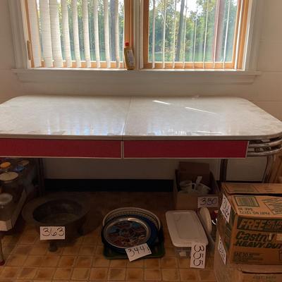 Vintage 1940s Chrome Base Kitchen Table 