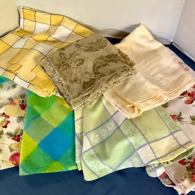 Seven Assorted Colors, Shapes & Patterns Tablecloths Lot #1