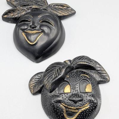 Anthropomorphic Chalkware Fruit Heads