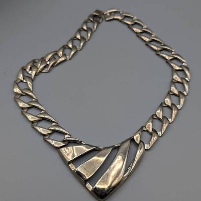1970's Chunky Silver Tone Necklace