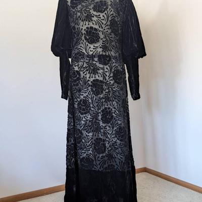 1920's Burnout Velvet Dress