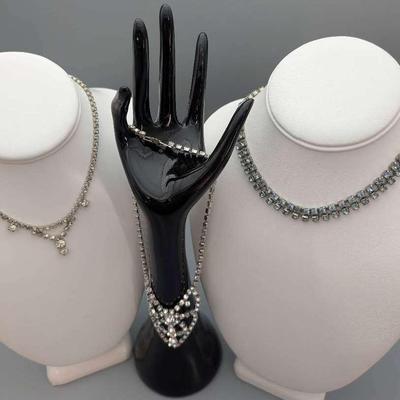 Three Rhinestone Necklaces
