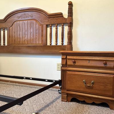 Oak Queen Bed and Nightstand #2