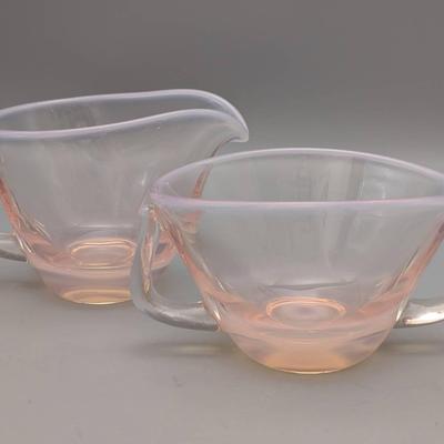 1950's Fostoria Seascape Sugar and Creamer Set