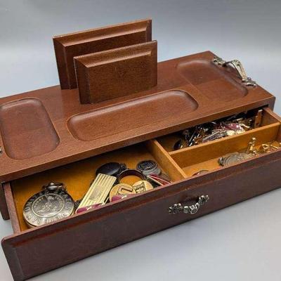 London Leather Butler Tray and Contents