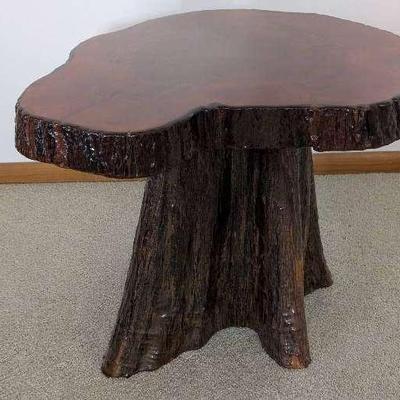 Lacquered Live Edge Cypress Table
