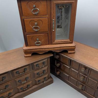 Mid Century Wooden Jewelry Boxes