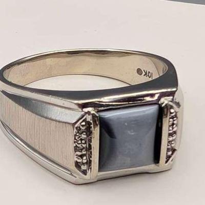 Men's 10K White Gold Ring