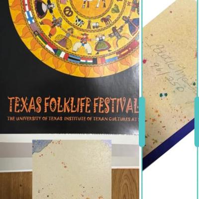 Sale Photo Thumbnail #52: Texas folk live posters with original signatures, and I have a copy of the certificate .