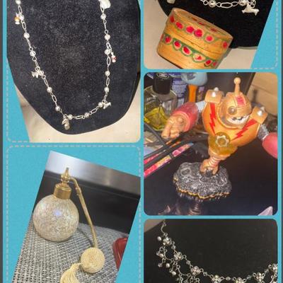 Sale Photo Thumbnail #18: Vintage Marano spray bottle, vintage neck necklaces