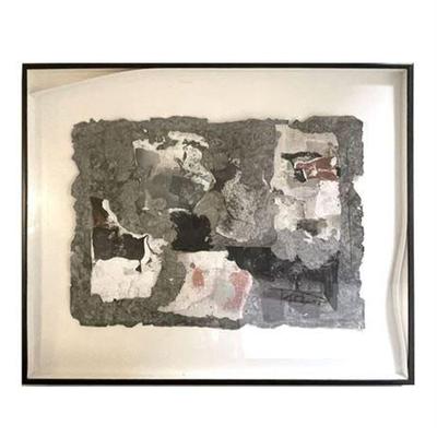 Sale Photo Thumbnail #11: Lot 005-044   
Laszlo Dus Framed Hand Woven Signed Paper Abstract