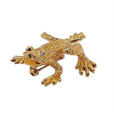 Sale Photo Thumbnail #42: Lot 046   
ST. John Pin Gold Tone Frog with Crystal Eyes
