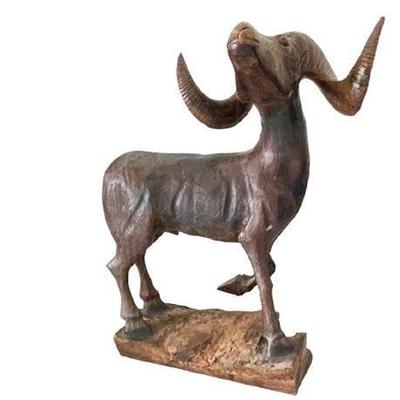 Sale Photo Thumbnail #20: Lot 011-068   
Mid Century Iron Wood Carved Water Buffalo