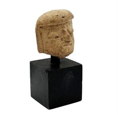 Sale Photo Thumbnail #28: Lot 015-096   
Pre-Columbian Carved Lava Stone Figural Face Fragment