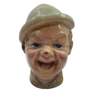 Sale Photo Thumbnail #74: Lot 127  
Garnier Enchier Paris Laughing Boy Man Ceramic Decanter Bottle