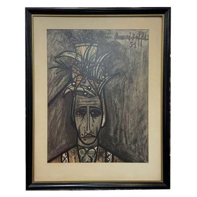 Sale Photo Thumbnail #31: Lot 017-083   
Bernard Buffet (1928-1999) "The Native", 1951