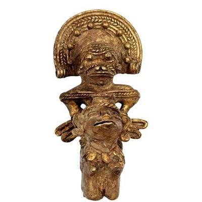 Sale Photo Thumbnail #27: Lot 015-095  
Pre-Colombian Tairona Gold Cast Figural Pendant