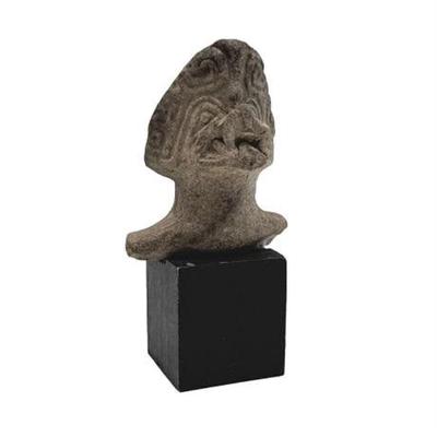 Sale Photo Thumbnail #56: Lot 098   
Mayan Pre-Colombian Carved Stone Figural Head Fragment