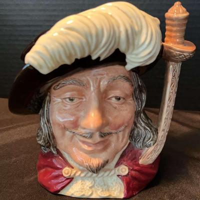 Royal Doulton Quatto’s Porthos Character Toby Jug, Three Musketeers and Sword, Large Size