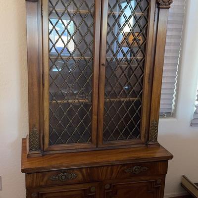 Wood China Cabinet With Glass Doors