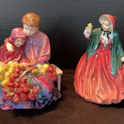 2 Royal Doulton Figures:  Lady Charmain (HN1949), The Flower Sellers Children (HN1342)