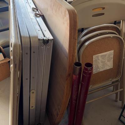 More Space at the Table! 3 Metal Folding Tables And 2 Chairs