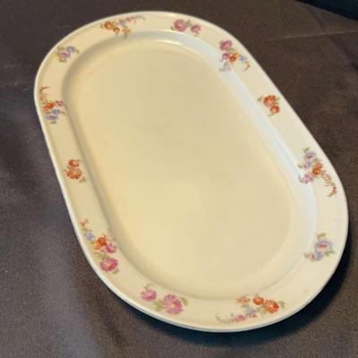 Small German China Platter With Floral Pattern - Marked Germany US Zone
