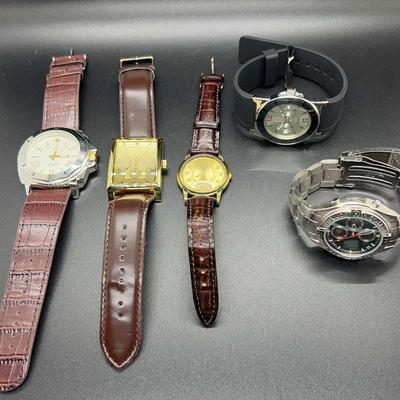 Mystery Lot of Men’s Watches with Leather and Silicone Bands